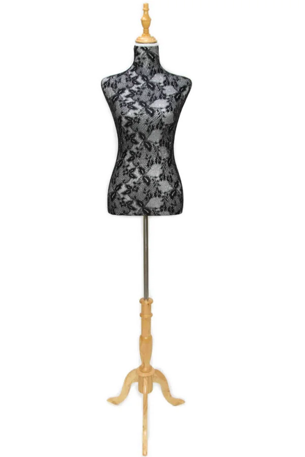 Black Velvet stand mannequin with wood ZY017